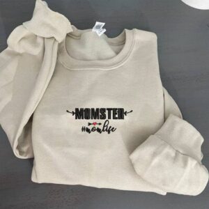 Embroidered Sweatshirt Momster Momlife Halloween