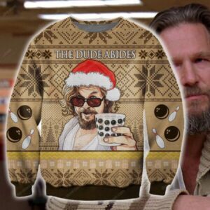 Ugly Christmas Sweater The Big Lebowski Dude Abides