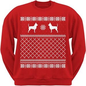 Chihuahua Ugly Christmas Sweater Red White Pattern