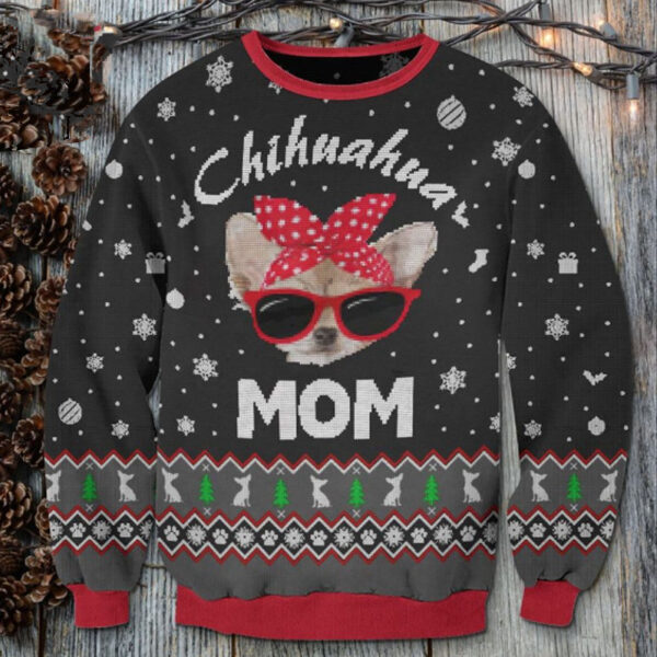 Chihuahua Ugly Christmas Sweater Best Mom