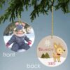 Personalized Santa And Friends Ceramic Photo Ornament