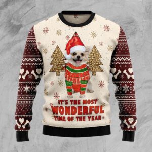 Chihuahua Ugly Christmas Sweater The Most Beautiful Time