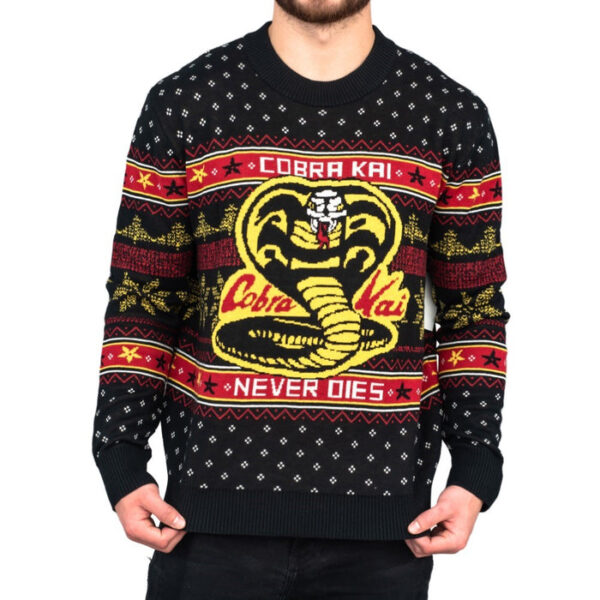 Cobra Kai Never Dies Ugly Christmas Sweater