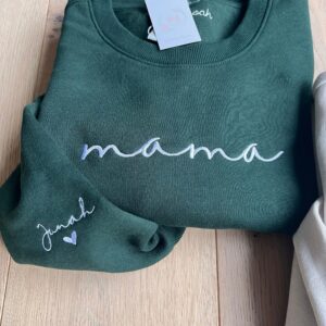 Collar Embroidered Mama Sweatshirt