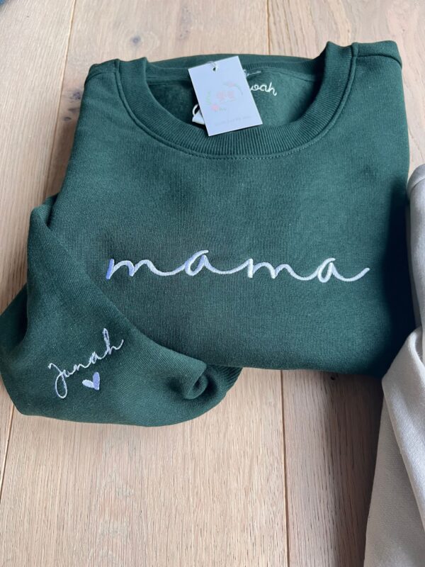 Collar Embroidered Mama Sweatshirt