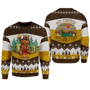 Couples Ugly Sweaters A Bear Kills You Vintage Wool Christmas