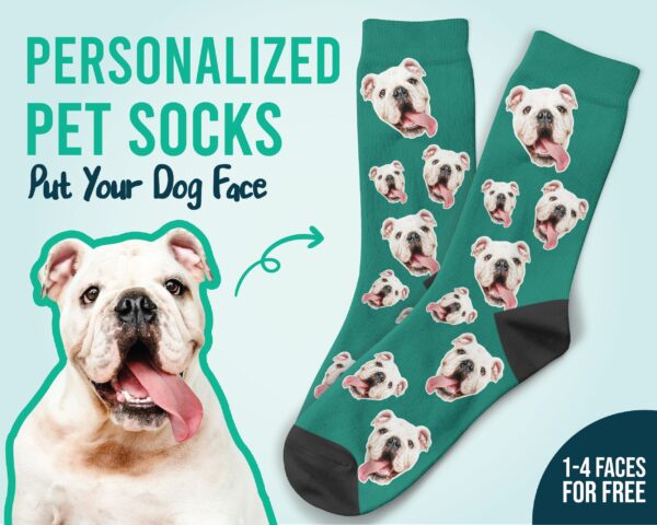 Custom Dog Face On Plain Socks