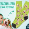 Custom Dog Face Socks With Polka Dots