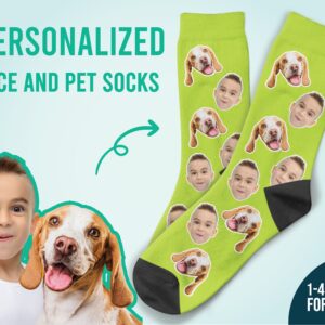 Custom Dog On Socks With Kid