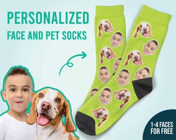 Custom Dog On Socks With Kid