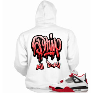 Drip Hoodie All Day Match Air Jordan 4 Retro Fire Red