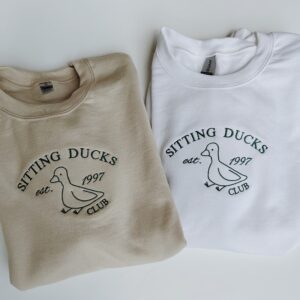 Embroidered Sweatshirt Hoodie Sitting Ducks Club