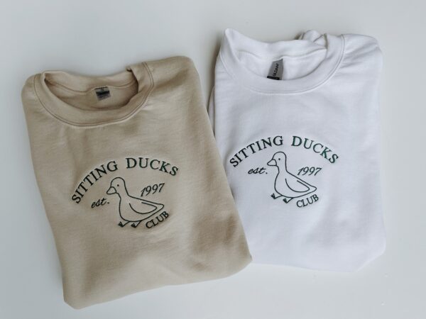 Embroidered Sweatshirt Hoodie Sitting Ducks Club