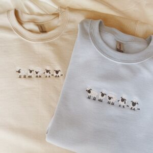 Embroidered Sweatshirt Super Cute Sheep