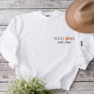 Embroidered Sweatshirt Thanksgiving Welcome