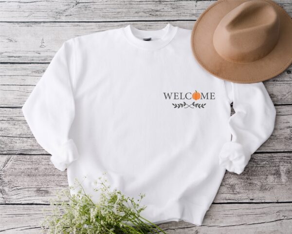 Embroidered Sweatshirt Thanksgiving Welcome