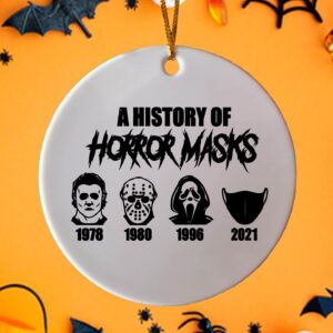 Funny 2022 Halloween Horror Movie Masks Killers Social Distancing Ornament Gift