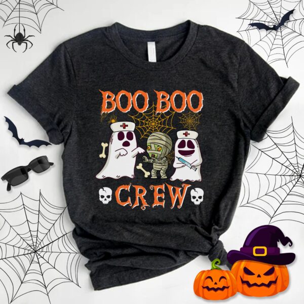 Halloween Boo Crew Nurse Ghost Scared Mummy Zombie Shirt