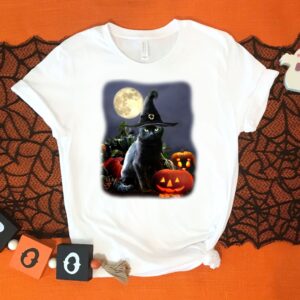 Halloween Cat Shirt Pumpkin