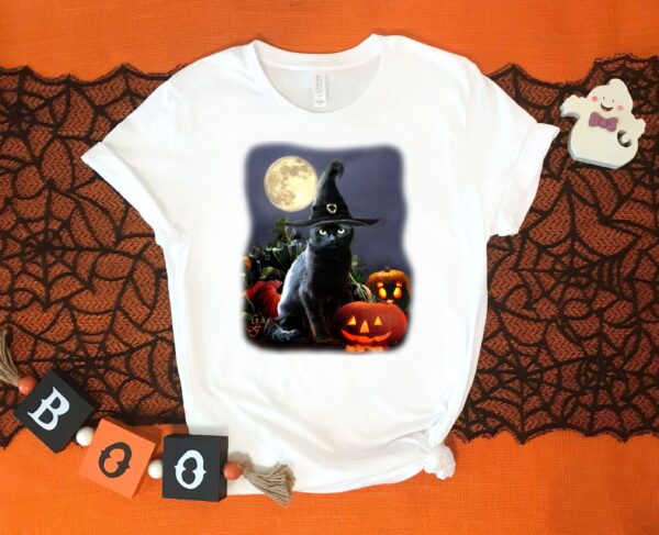 Halloween Cat Shirt Pumpkin