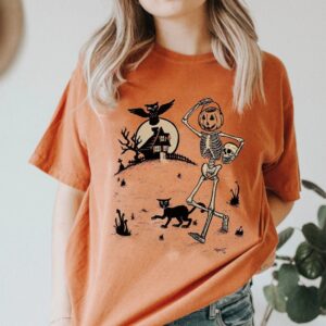 Halloween Skeleton Shirt Pumpkin Face