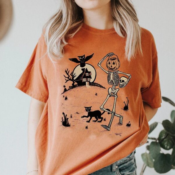 Halloween Skeleton Shirt Pumpkin Face