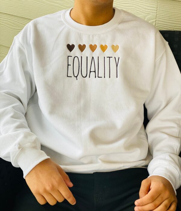 Heart Equality Embroidered Mental Health Sweatshirt