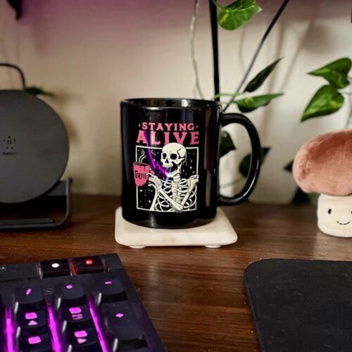 Stay Alive Skeleton Funny Halloween Coffee Lover Mug photo review