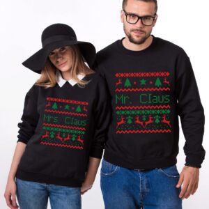 Ugly Couple Christmas Sweater Mr Mrs Claus Couples Sweater