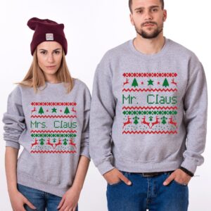 Ugly Couple Christmas Sweater Mr Mrs Claus Couples Sweater