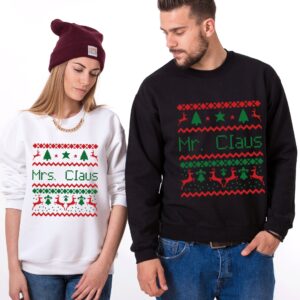 Ugly Couple Christmas Sweater Mr Mrs Claus Couples Sweater