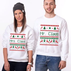 Ugly Couple Christmas Sweater Mr Mrs Claus Couples Sweater