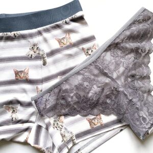 Kitten Print Couple Matching Boxers