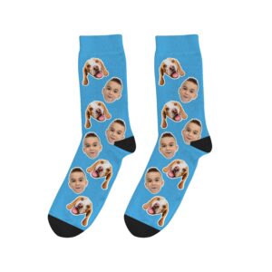 Custom Dog On Socks With Kid