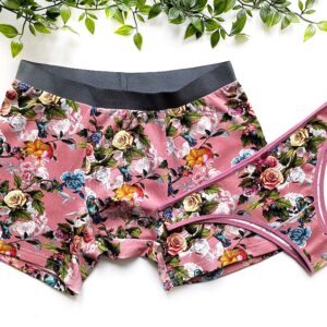 Flowers Couple Matching Boxers