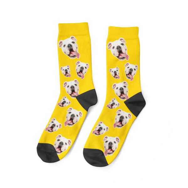 Custom Dog Face On Plain Socks