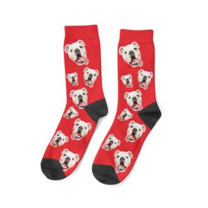 Custom Dog Face On Plain Socks