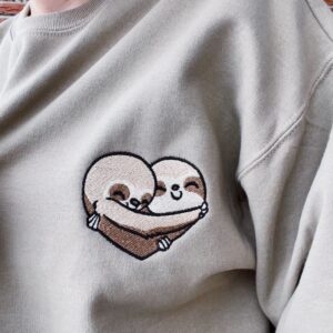 Cute Sloth Embroidered Sweatshirt