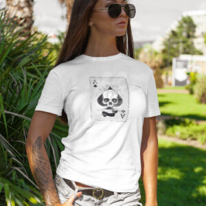 Skull Spades Short Sleeve Tee Halloween Shirt