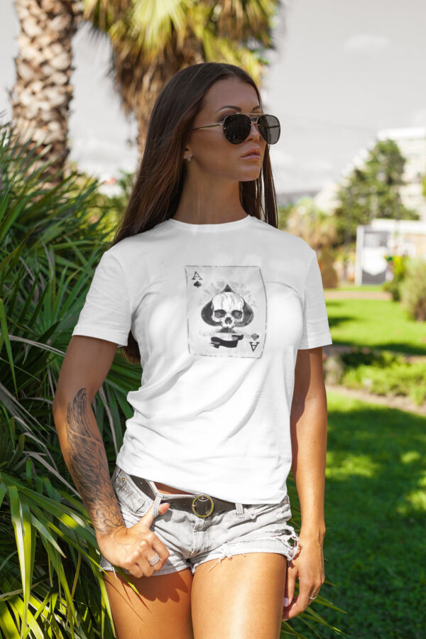 Skull Spades Short Sleeve Tee Halloween Shirt