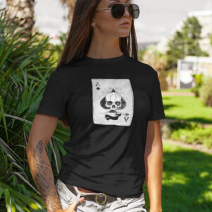 Skull Spades Short Sleeve Tee Halloween Shirt