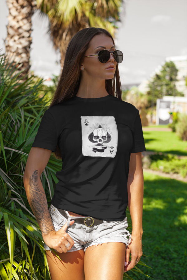 Skull Spades Short Sleeve Tee Halloween Shirt