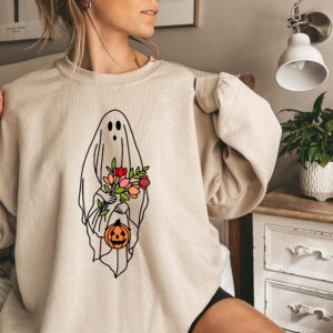 Ghost Flowers Halloween Sweatshirt