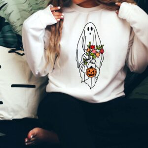 Ghost Flowers Halloween Sweatshirt