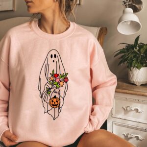 Ghost Flowers Halloween Sweatshirt