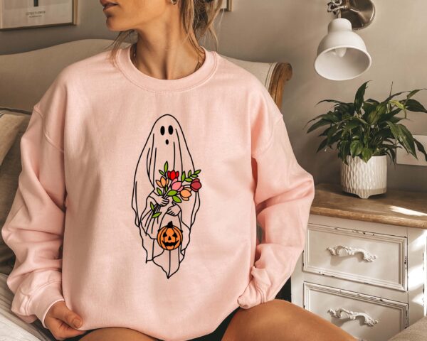 Ghost Flowers Halloween Sweatshirt