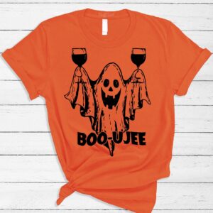 Boo Drinking Wine Funny Ghost Halloween Shirt