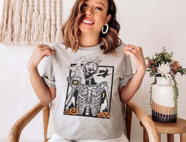 Skeleton Coffee Halloween Sweatshirt