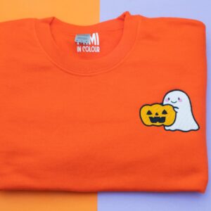 Pumpkin Ghost Embroidered Halloween Sweatshirt