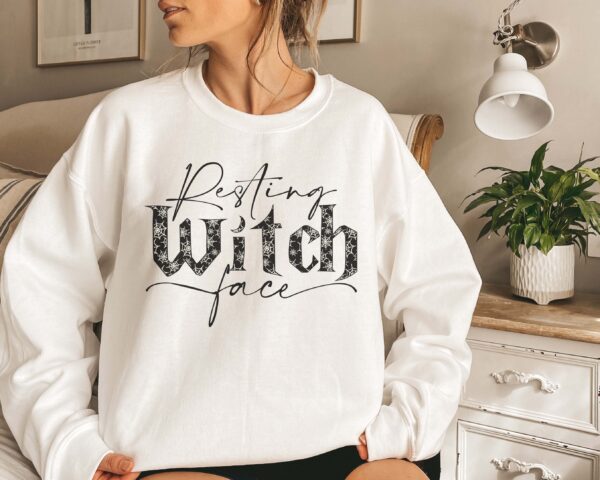 Resting Witch Face Halloween Sweatshirt